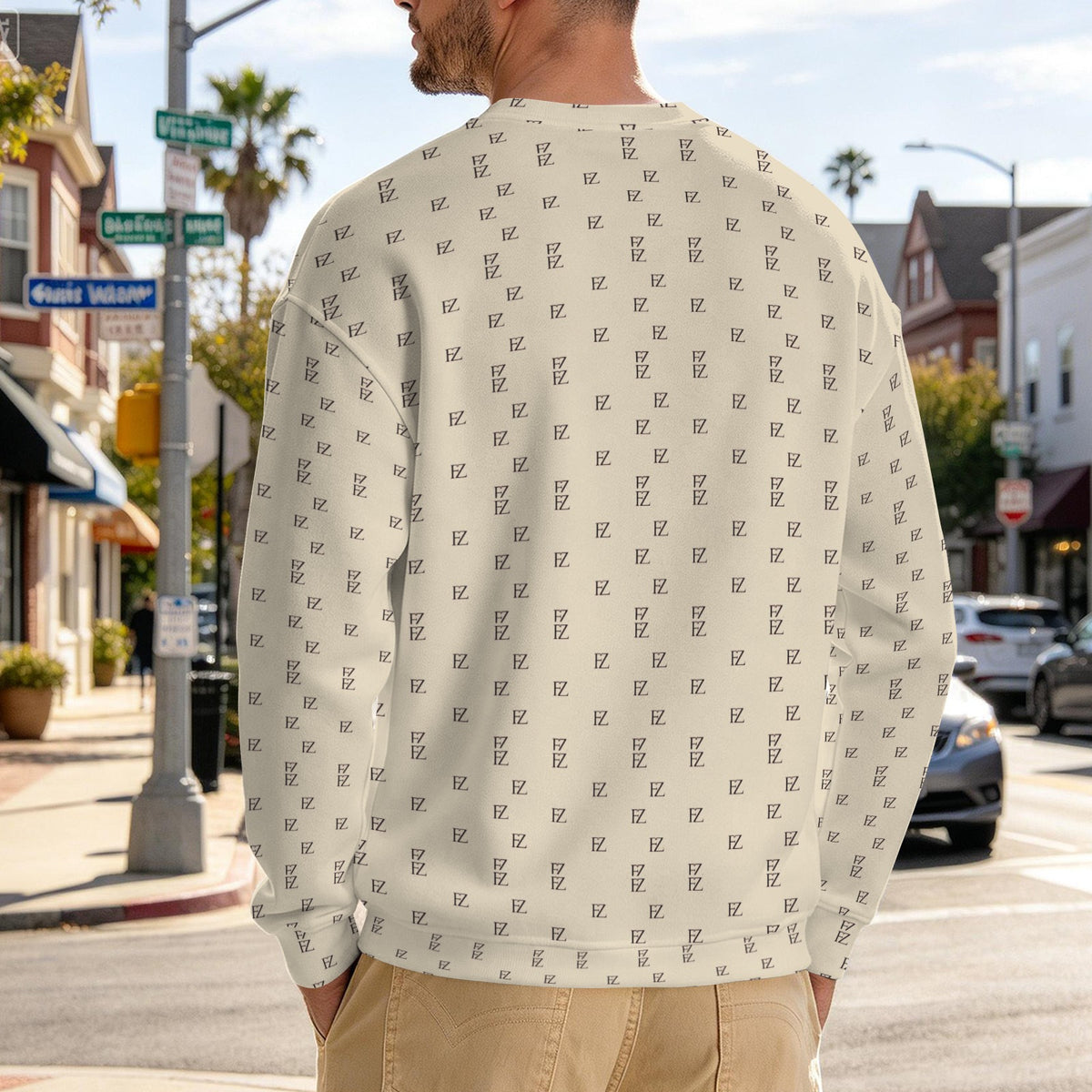 FZ Men's Original Monogram Crewneck Sweater Pullover