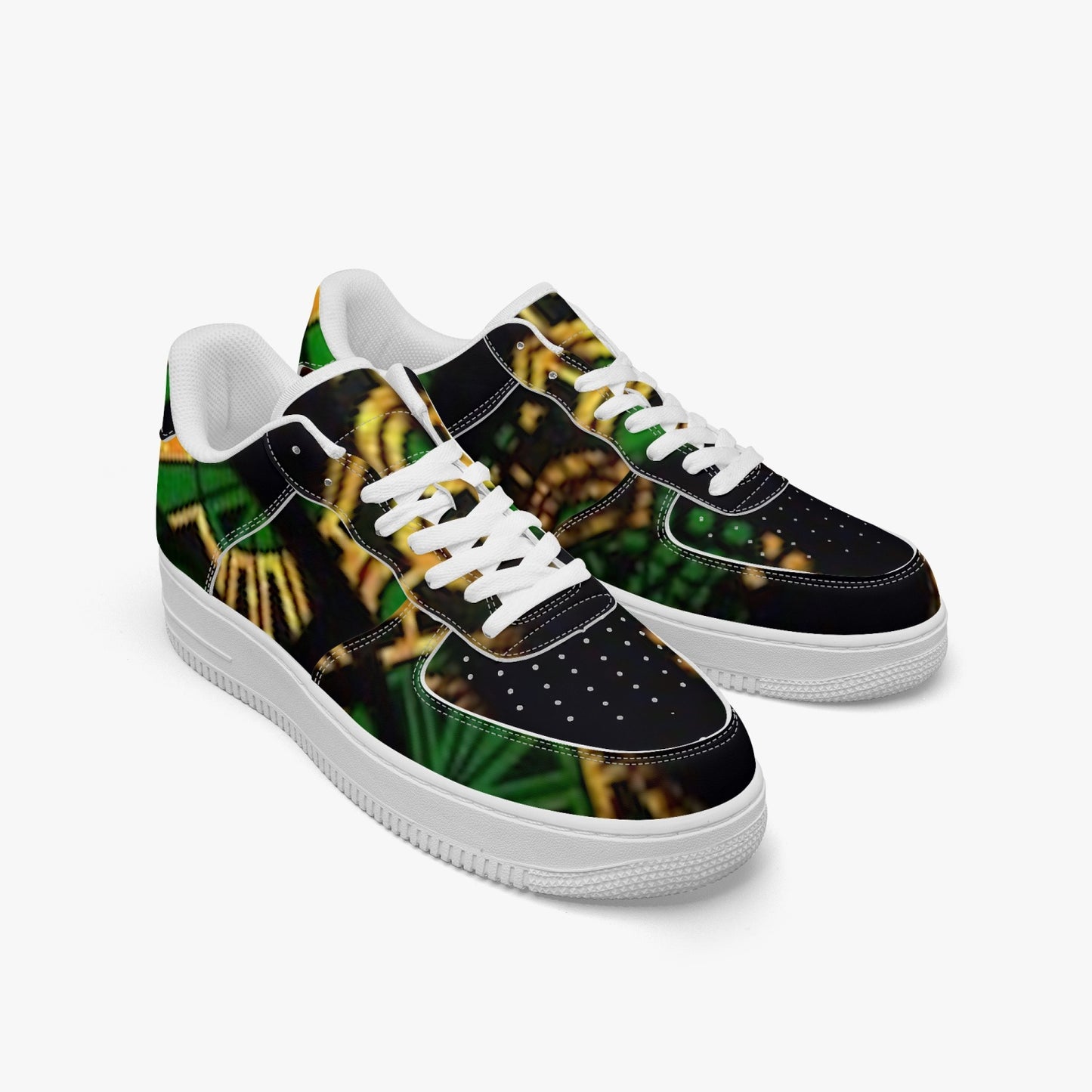 FZ Unisex African Print Low-Top Leather Sports Sneakers - FZwear