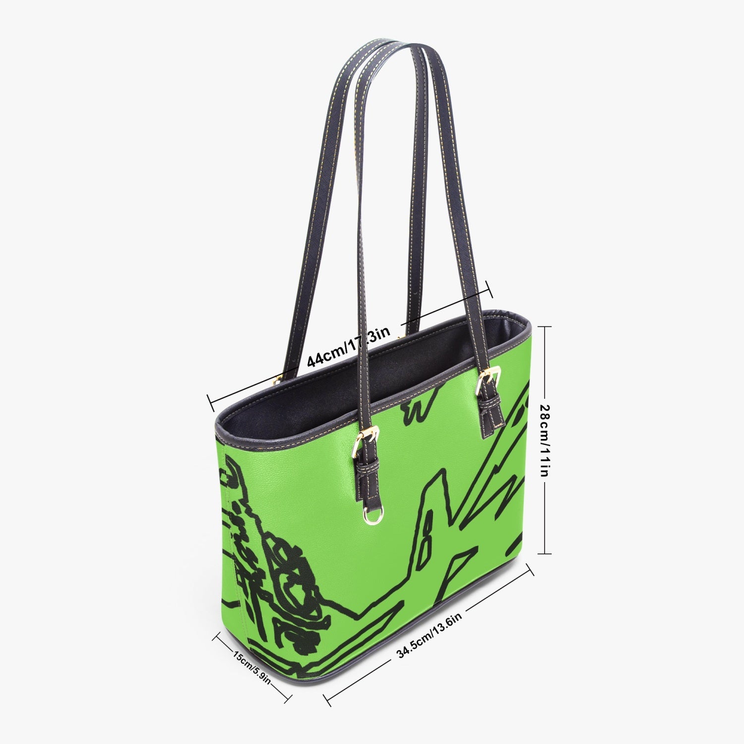 FZ Women's Large Leather Tote Bag JetPrint