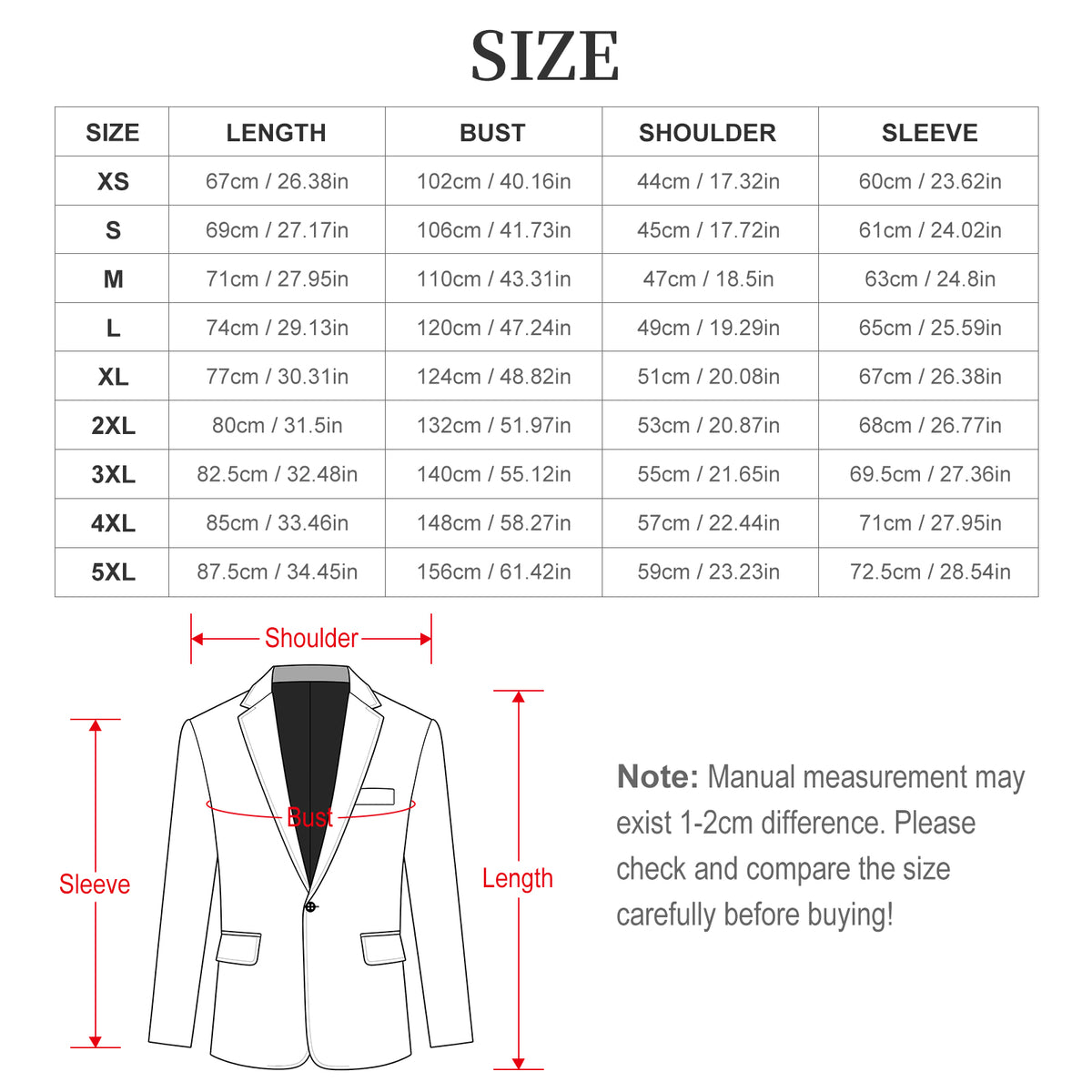 Custom Men's Long Sleeve Single Button Suit Blazer Coat