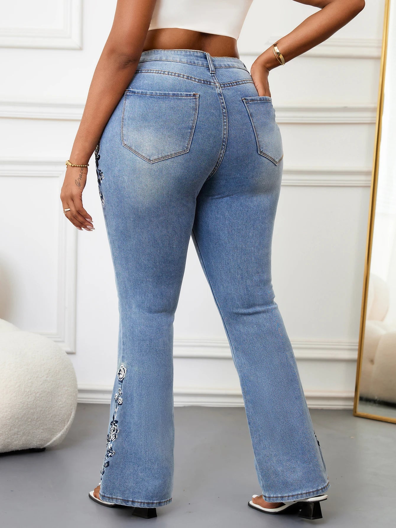 FZ Women's Plus Size Curvy Fit Vintage High Waist Slim Denim Pants