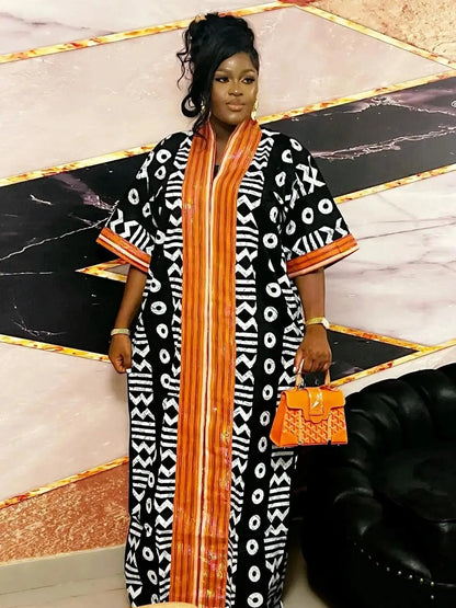 FZ Women's African Fashion Boubou Style Evening Dress