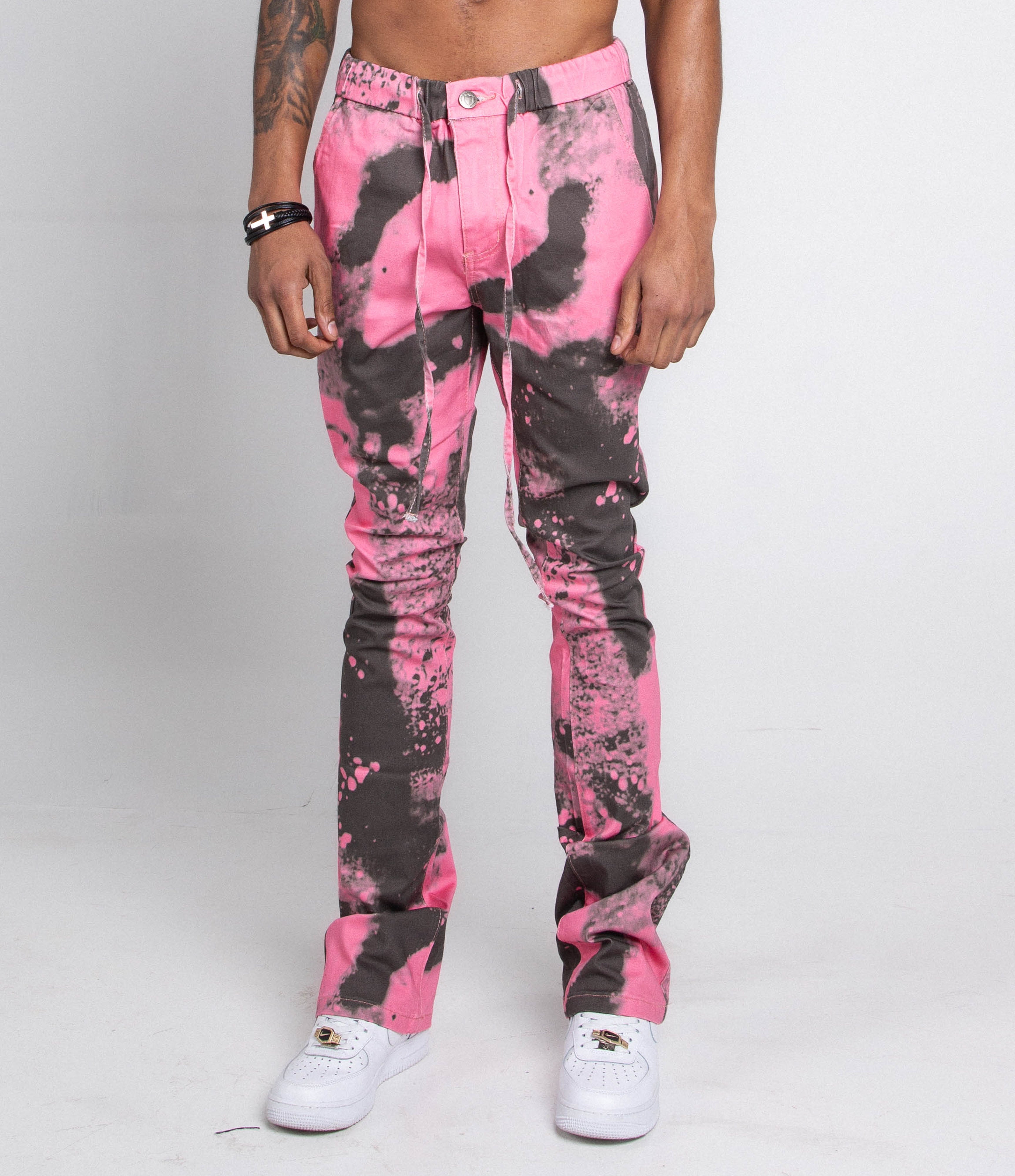 AJ04L COLOR DYE LOOSE JEANS PANTS