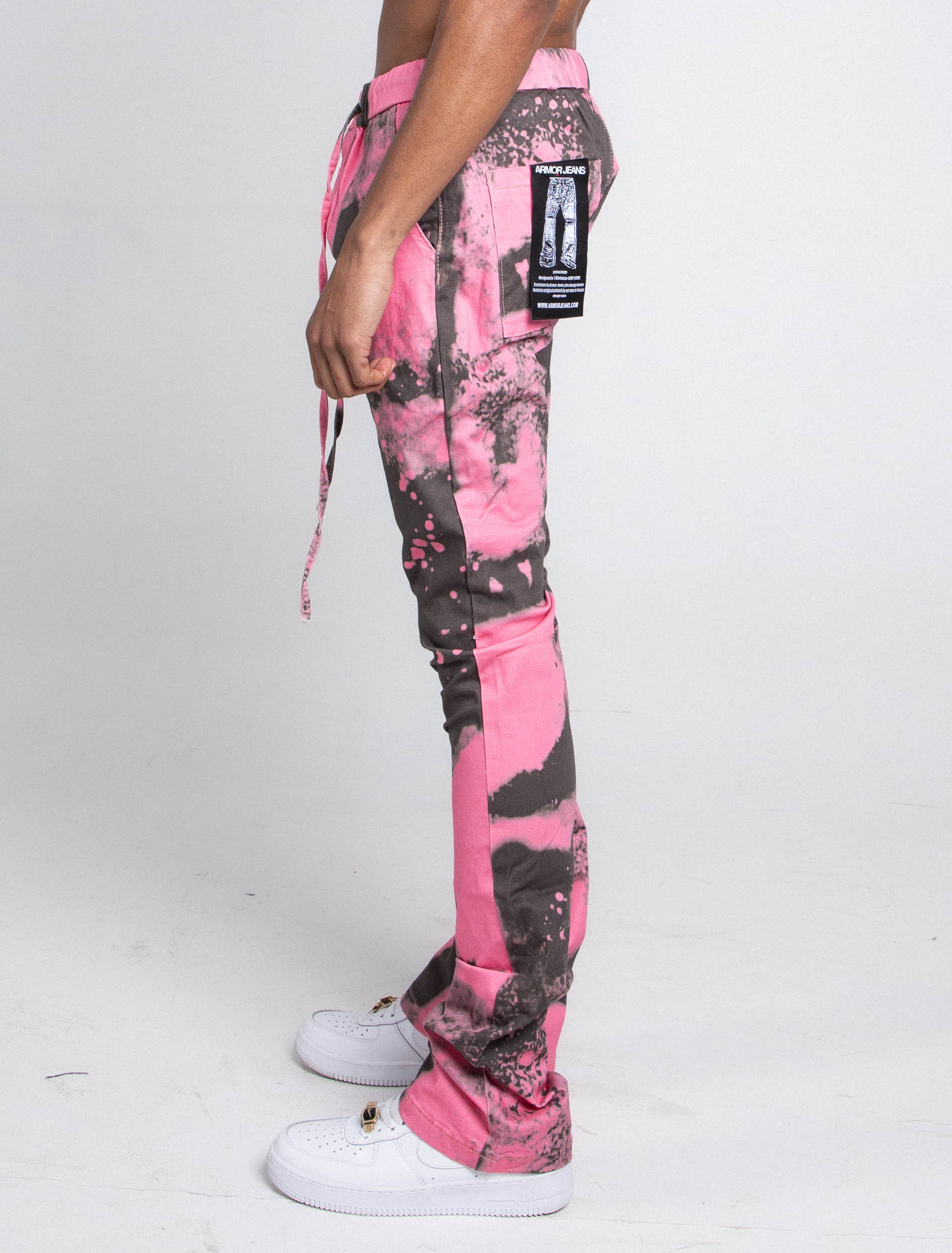 AJ04L COLOR DYE LOOSE JEANS PANTS