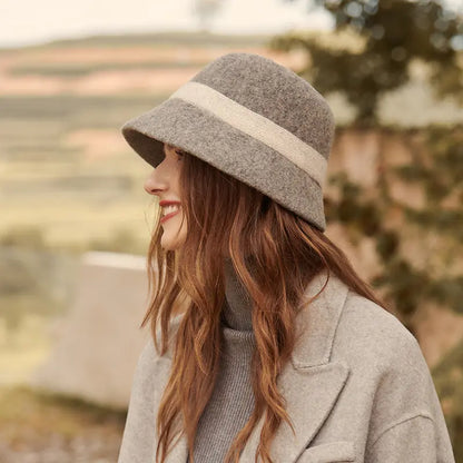 Autumn Winter Fisherman Hat Korean Hat Women Bucket Hat Woolen Warm Japanese Knitting Wool Bucket Hat Kaija