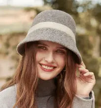 Autumn Winter Fisherman Hat Korean Hat Women Bucket Hat Woolen Warm Japanese Knitting Wool Bucket Hat Kaija