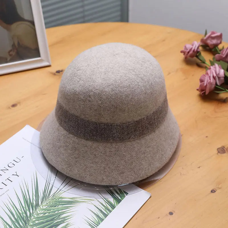 Autumn Winter Fisherman Hat Korean Hat Women Bucket Hat Woolen Warm Japanese Knitting Wool Bucket Hat Kaija