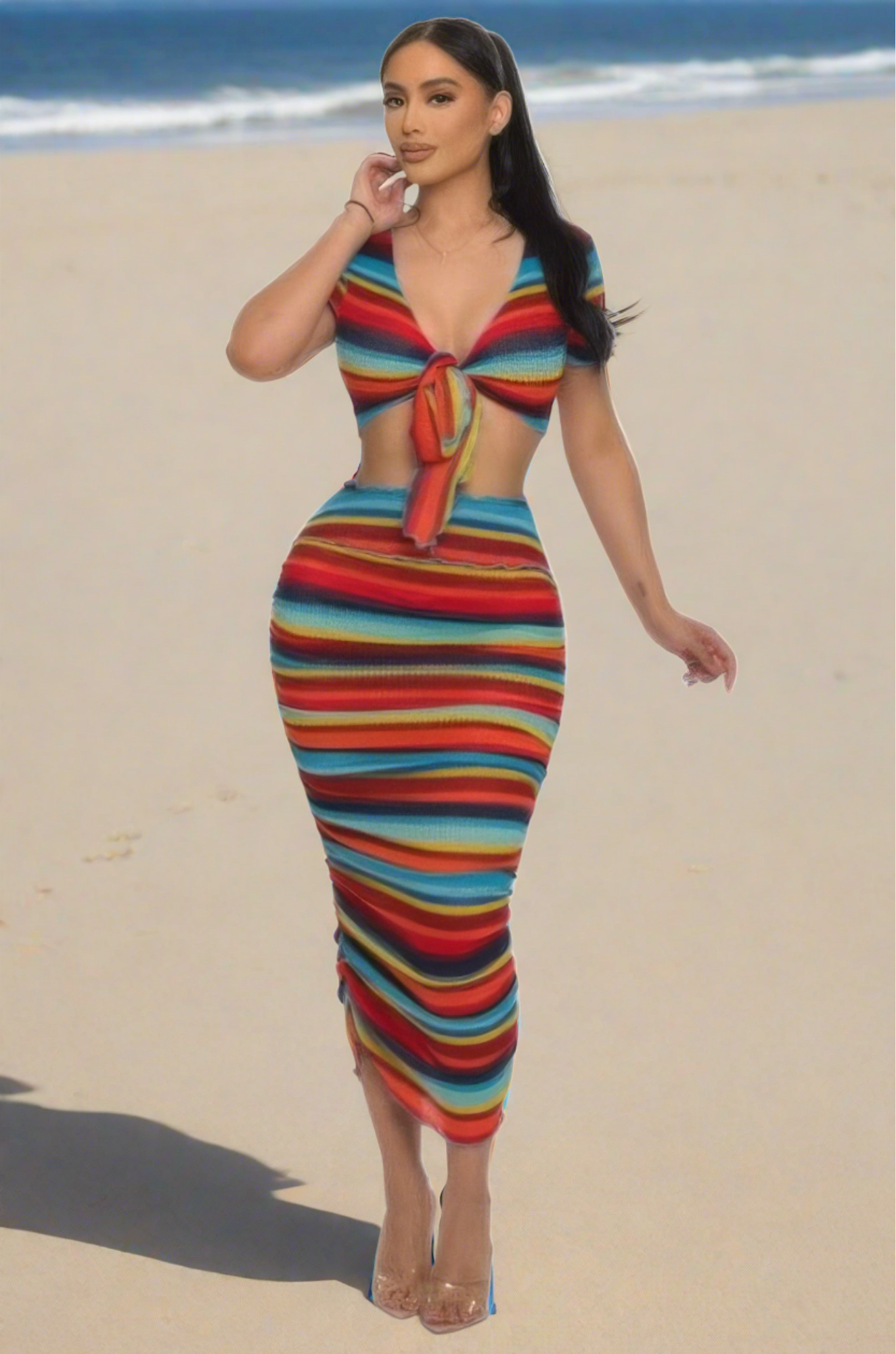 FZ Women's Color Me Mine Beach Sarong Skirt Suit - FZwear