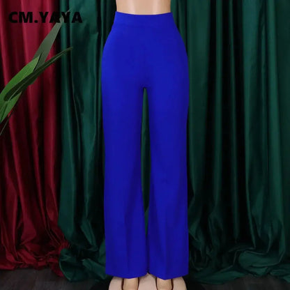 CM.YAYA Vintage Women Zipper Fly Back High Waist Straight OL Wide Leg Pants INS 2024 Winter Streetwear Fashion Classic Trousers FZwear