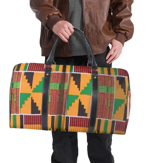 FZ African Print Travel Bag Custom Travel Bag-Large (Black Long Patch) (Model 1736) interestprint