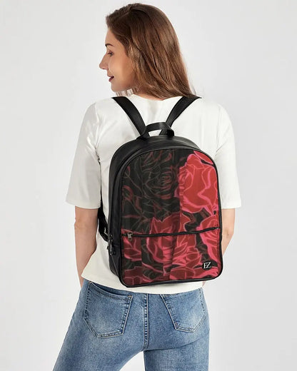 FZ NEW FLOWER PRINT Classic Faux Leather Backpack FZwear