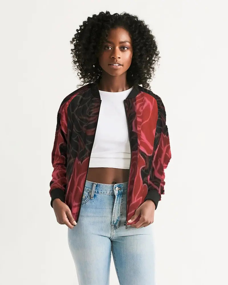 FZ NEW FLOWER PRINT Women's All-Over Print Bomber Jacket FZwear