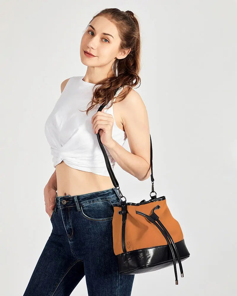 FZ NEW ORANGE Mini Drawstring Bucket Bag FZwear