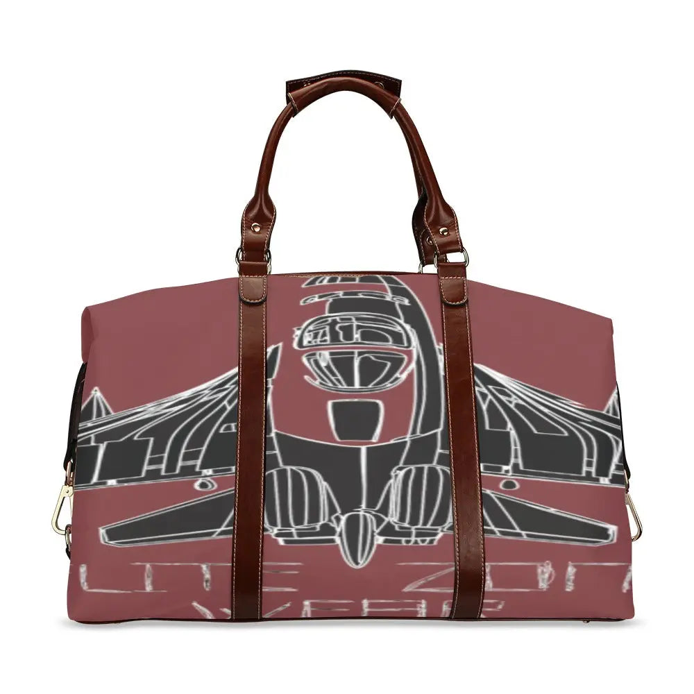 FZ Plane Print Original Travel Bag - Burgundy Flight Bag(Model 1643) interestprint