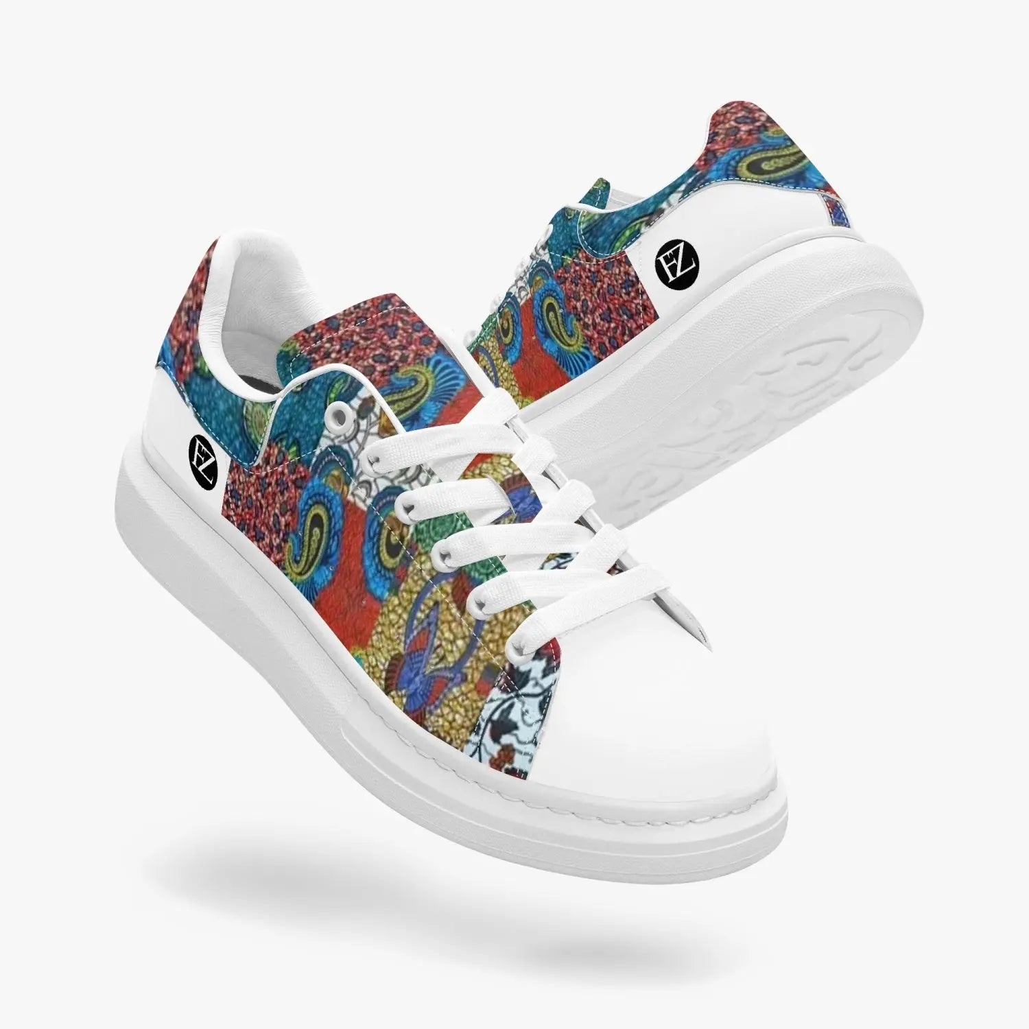 FZ Unisex African Print Leather Oversized Sneakers FZwear