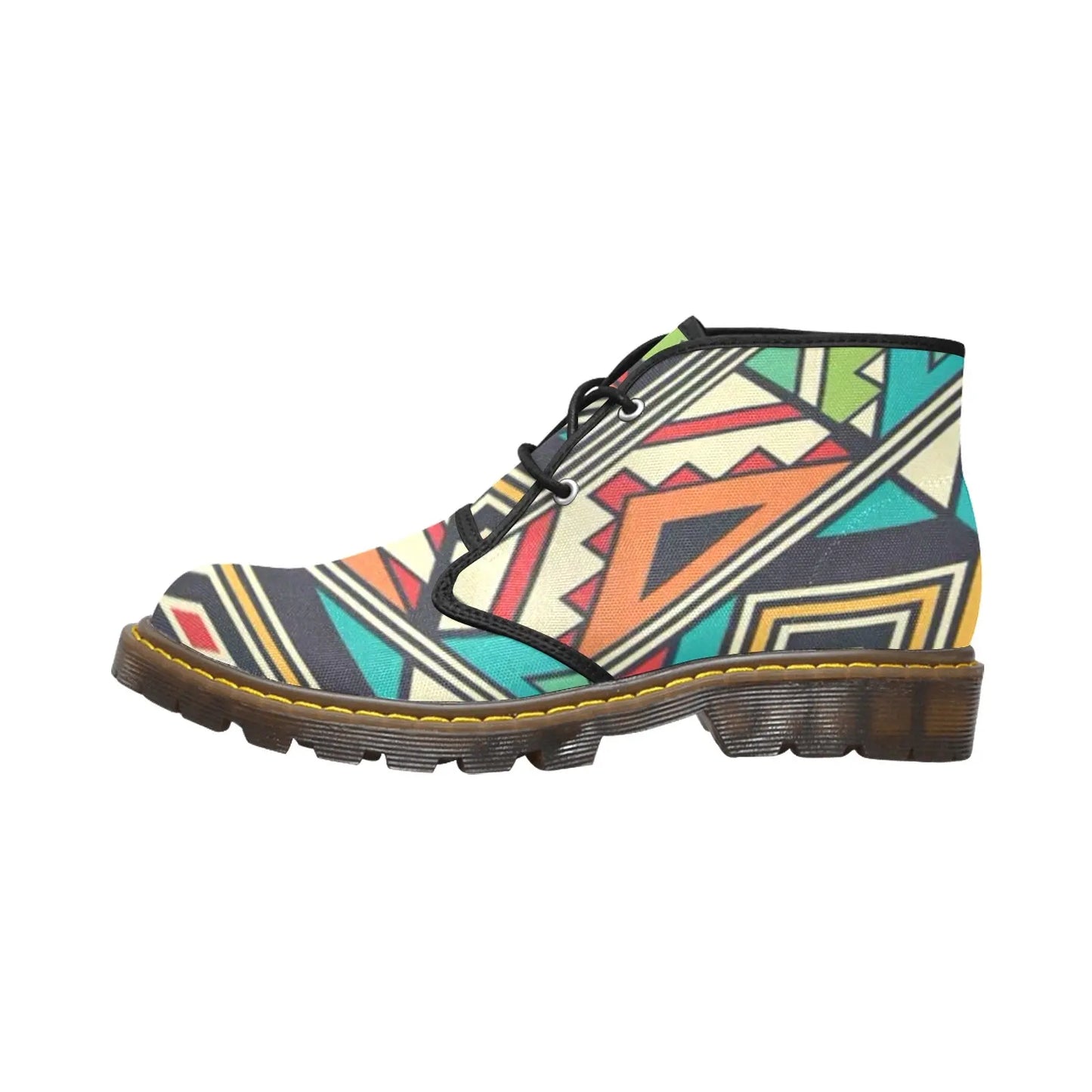 FZ WEAR BOOT - AFRICAN PRINT 2 Men's Canvas Chukka Boots (Model 2402-1) interestprint