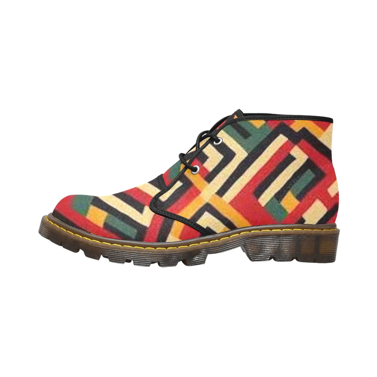 FZ WEAR BOOT - AFRICAN PRINT Men's Canvas Chukka Boots (Model 2402-1) interestprint