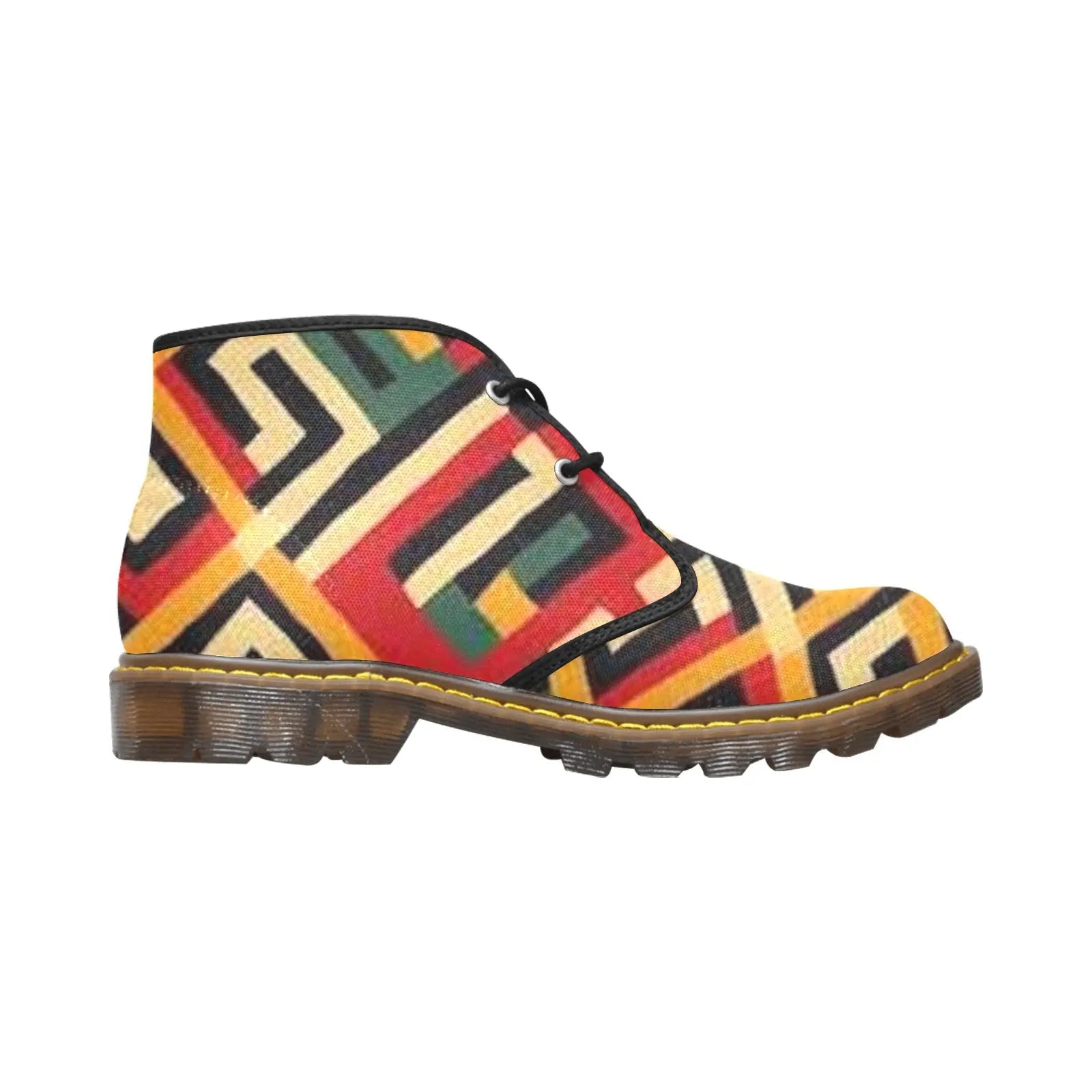 FZ WEAR BOOT - AFRICAN PRINT Men's Canvas Chukka Boots (Model 2402-1) interestprint