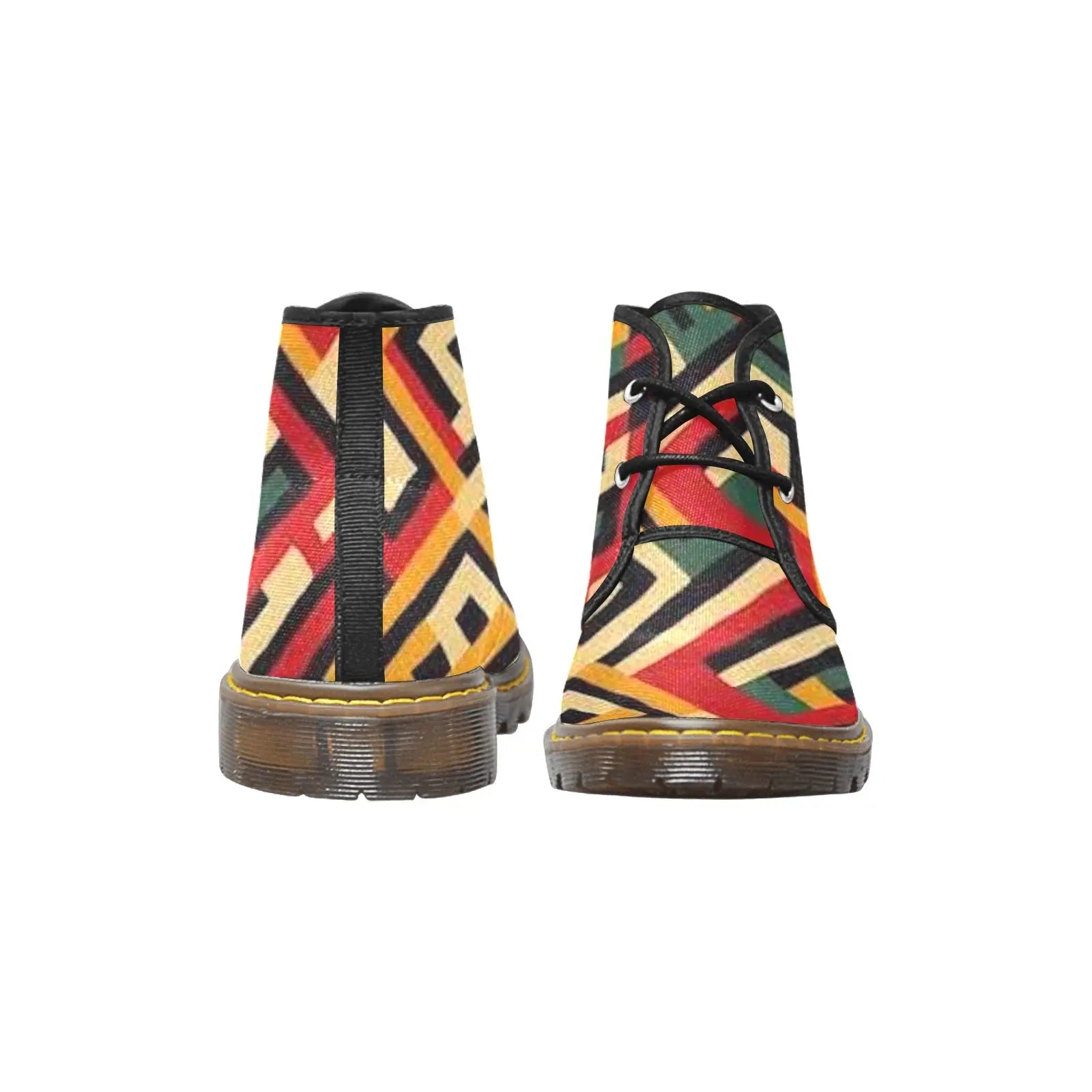 FZ WEAR BOOT - AFRICAN PRINT Men's Canvas Chukka Boots (Model 2402-1) interestprint