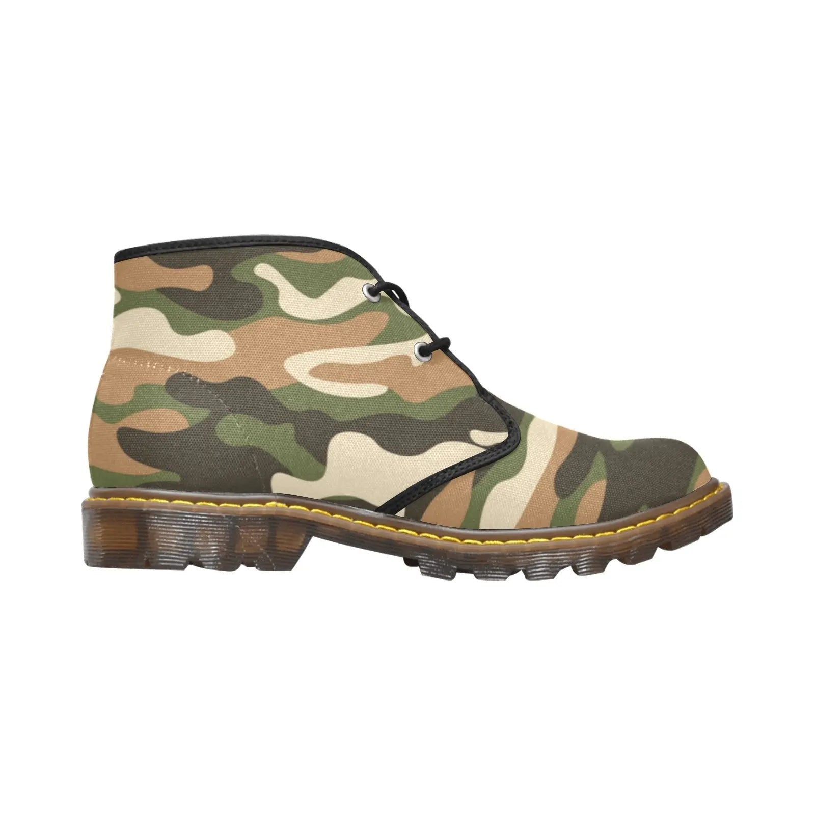 FZ WEAR BOOT - ARMY PRINT 2 Men's Canvas Chukka Boots (Model 2402-1) interestprint