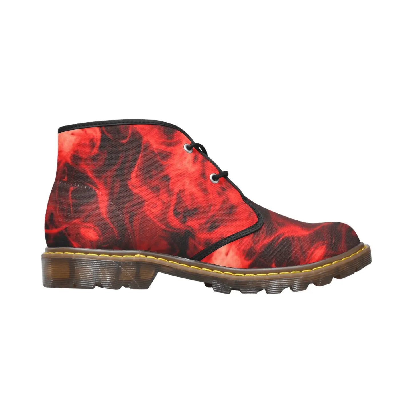 FZ WEAR BOOT - FIRE PRINT Men's Canvas Chukka Boots (Model 2402-1) interestprint