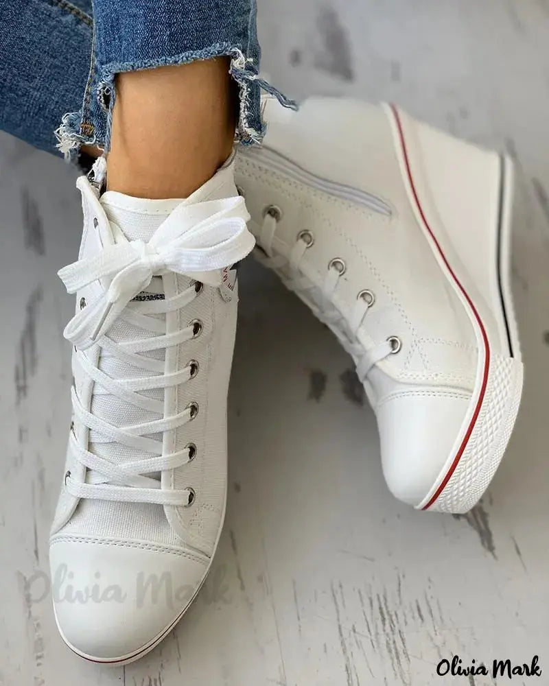 FZ Women's Elegant Eyelet Lace-Up Platform Wedge Sneakers OLIVIA MARKS