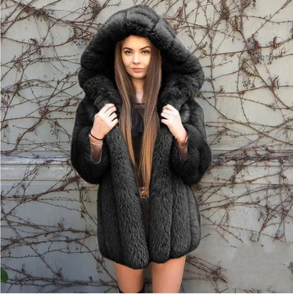 Faux Fur Faux Fur Coat Womens Clothing Mid-Length Stitching Spot Sanci