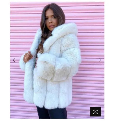 Faux Fur Faux Fur Coat Womens Clothing Mid-Length Stitching Spot Sanci