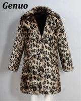 FZ Men's Leopard Print Faux Fur Thick Casual Parka Jacket