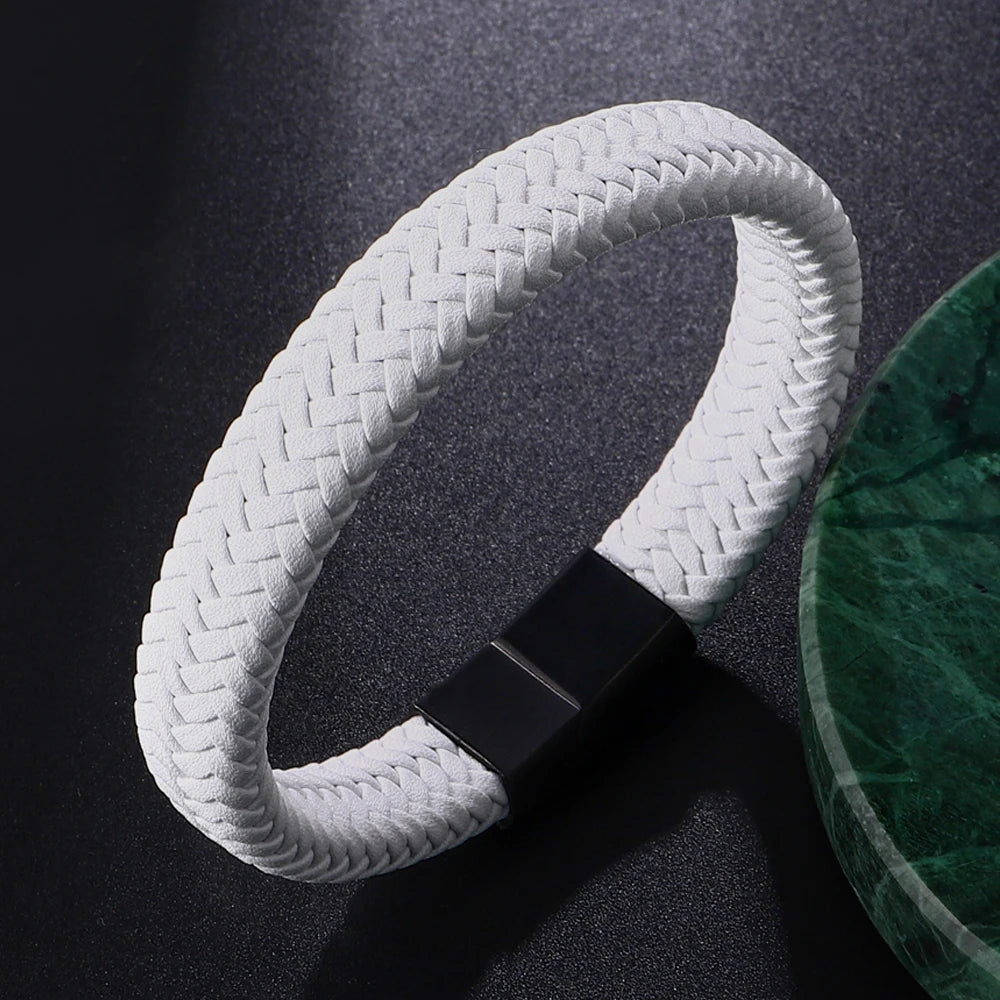 FZ Retro Button Braided Genuine Leather Bracelet - FZwear