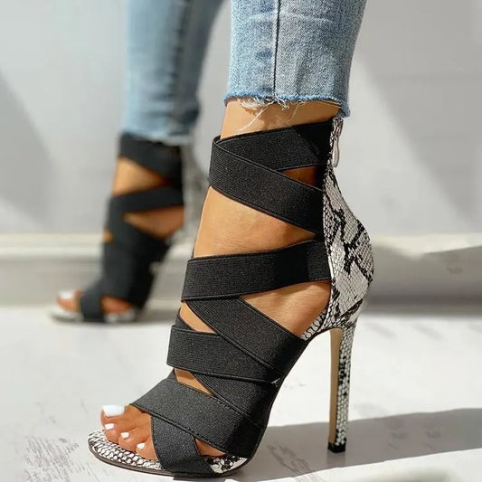 FZ Women's Sandal High Heels Gladiator Ankle Strap Pumps Shoes