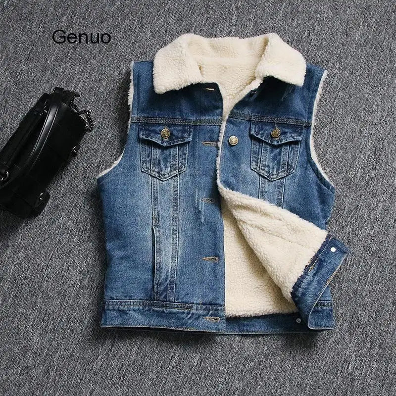 FZ Women's  Plus Velvet Oversized Thick Warm Denim Jackets - FZwear