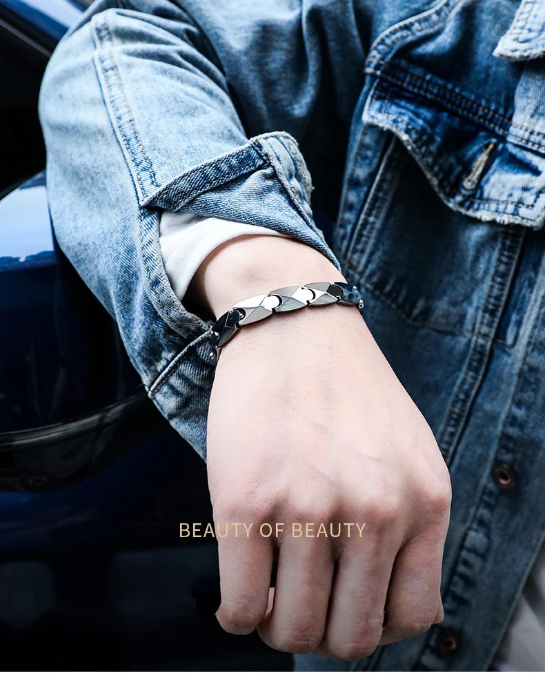 FZ High Polished Tungsten Healing Magnet Bracelet - FZwear