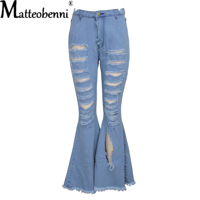 FZ Women's High Waist Elasticity Flare Vintage Bell Bottom Denim Pants DSers