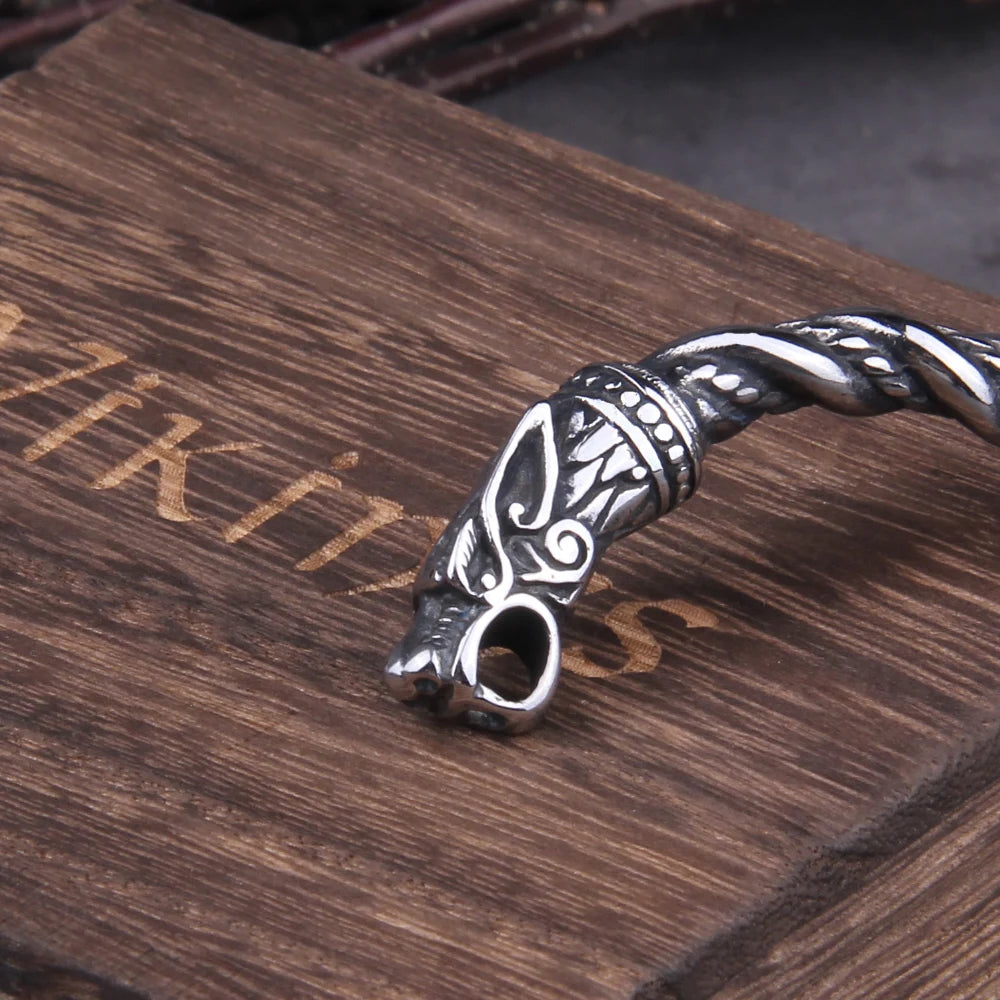 FZ Men's Stainless Steel Nordic Viking Norse Dragon Bracelet