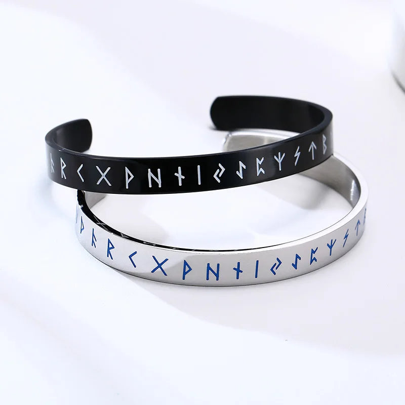 FZ Viking Cuff Nordic Rune Norse Stainless Steel Bracelet - FZwear