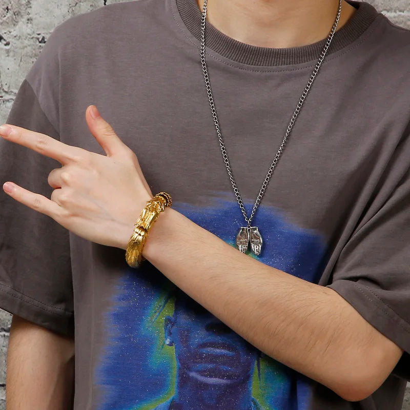 FZ Dragon Link Chain Viking Stainless Steel Punk Vintage Bracelet - FZwear