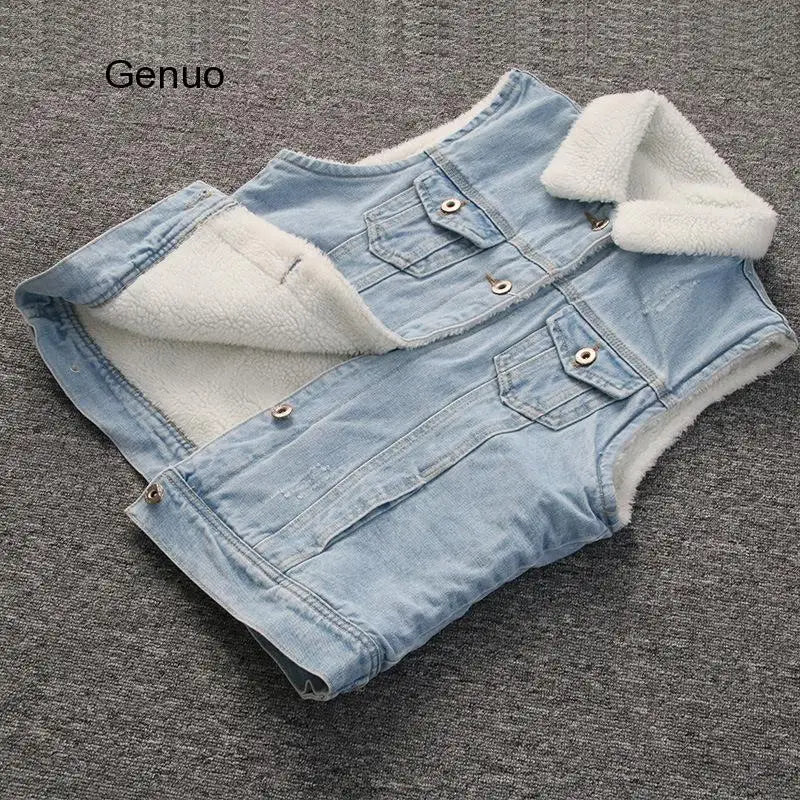 FZ Women's  Plus Velvet Oversized Thick Warm Denim Jackets - FZwear