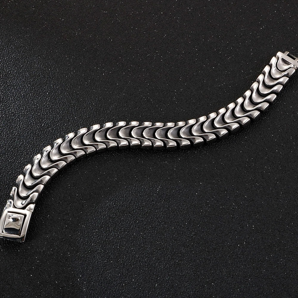 FZ Punk Rocker Skull Stainless Steel Chain Bracelet - FZwear