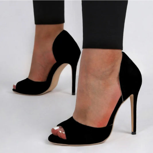 FZ  Women's High Heels Leopard Grain Black Peep Toe Sexy Shoes - FZwear