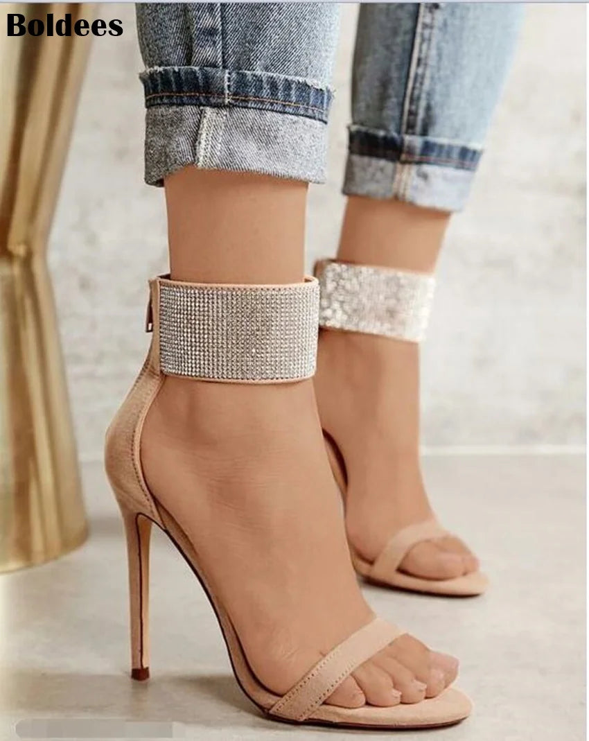 FZ Women's High Heel Rhinestones Gladiator Shoes - FZwear