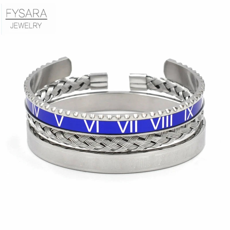 FZ 3pcs/Set Stainless Steel Speedometer Cuff Bracelet - FZwear