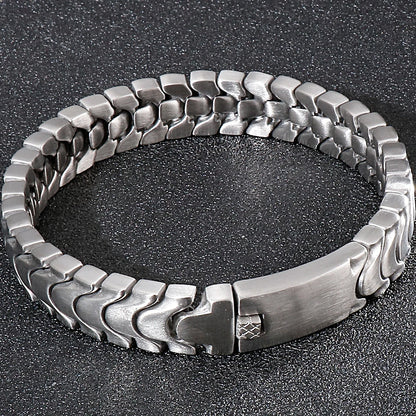 FZ Titanium Matte Stainless Steel Men's On Hand Bands Bracelet