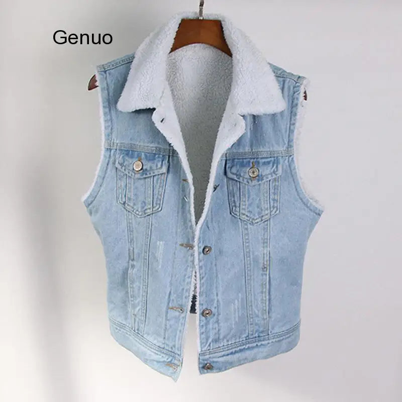 FZ Women's  Plus Velvet Oversized Thick Warm Denim Jackets - FZwear