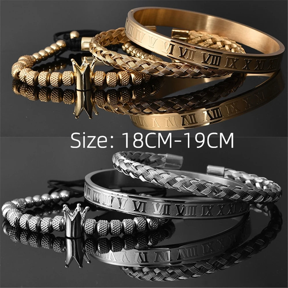 FZ Roman Royal Crown Stainless Steel Geometry Bracelet - FZwear