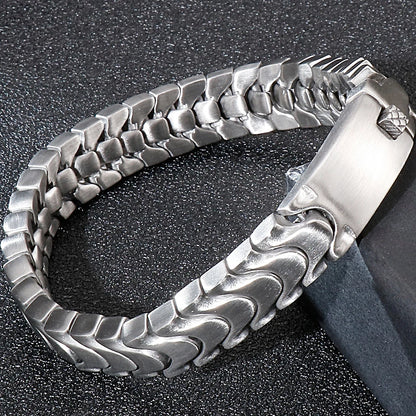 FZ Titanium Matte Stainless Steel Men's On Hand Bands Bracelet