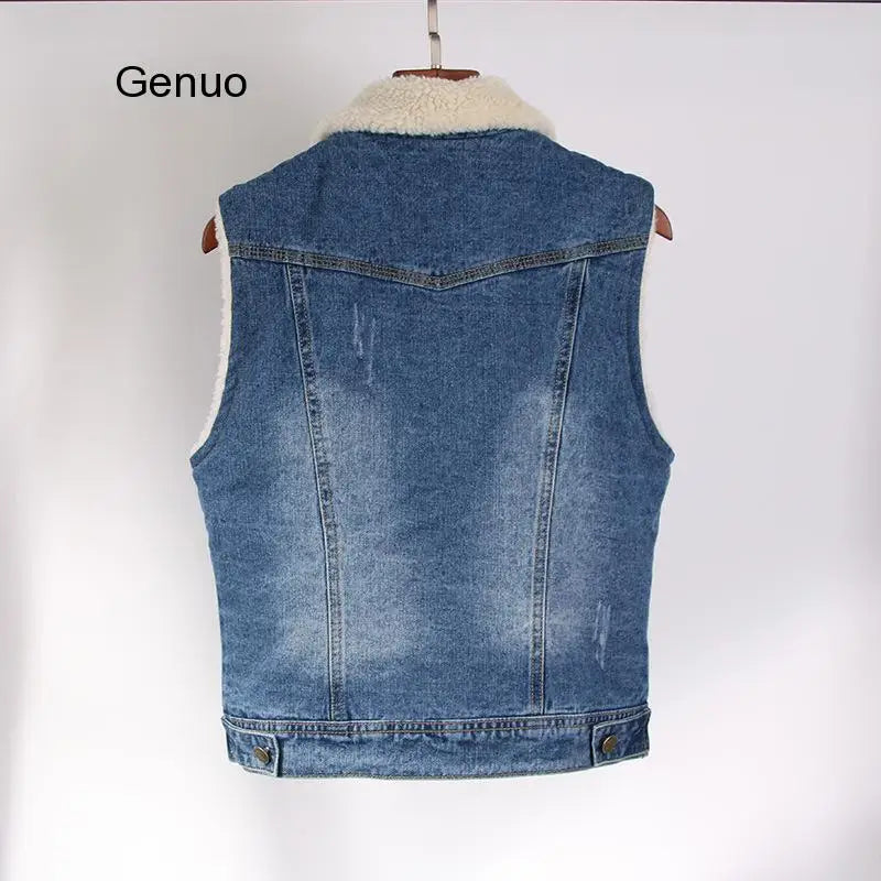 FZ Women's  Plus Velvet Oversized Thick Warm Denim Jackets - FZwear