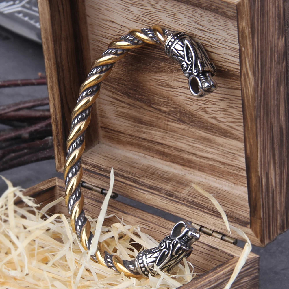 FZ Men's Stainless Steel Nordic Viking Norse Dragon Bracelet