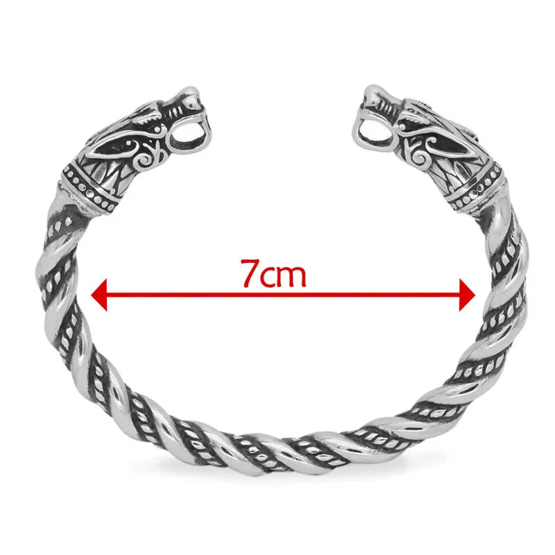 FZ Vintage Cuff Stainless Steel Nordic Viking Dragon Bracelet - FZwear