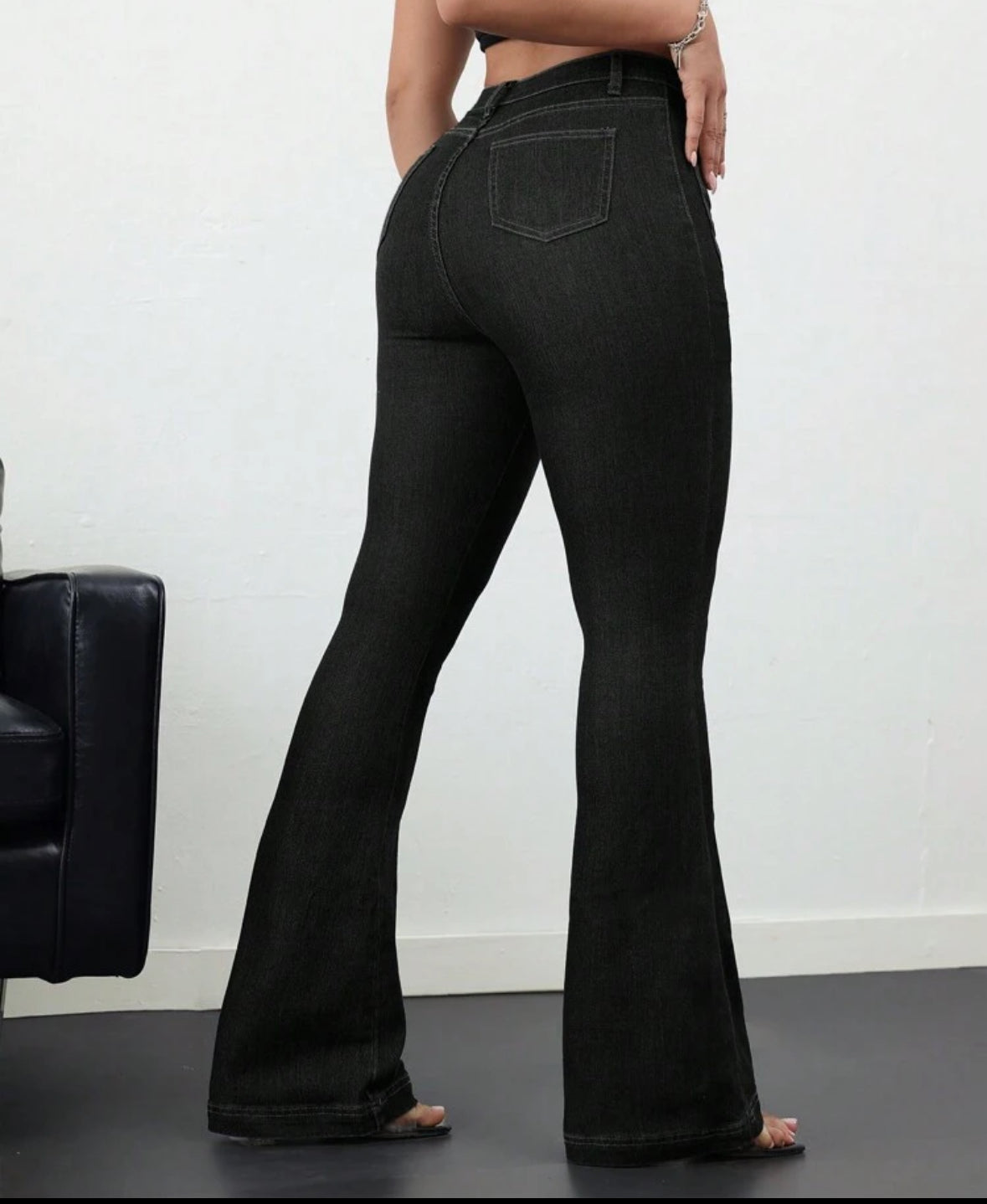 FZ Women's Skinny Stretch Flare Breasted Denim Pants